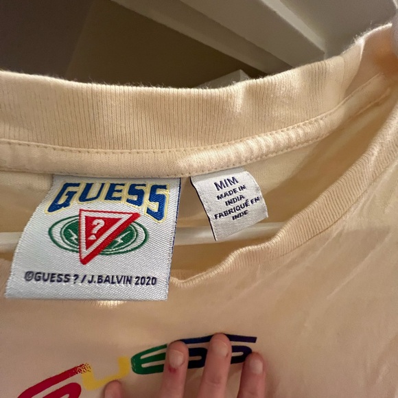 Tonight Sale—$13 off! Guess/J. Balvin 2020 Collab Cream T-Shirt w/Logo—like new! - Picture 2 of 3